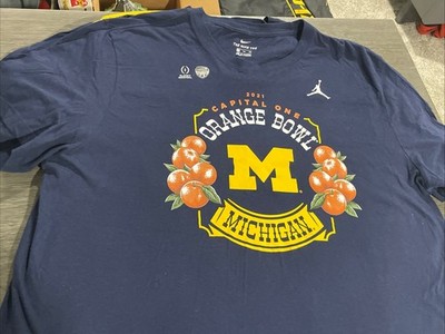 JORDAN NIKE MICHIGAN  WOLVERINES FOOTBALL T-SHIRT SIZE XXL Jumpman 2021 Bowl