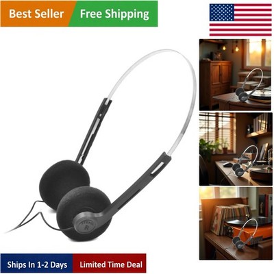 Adjustable Over-Ear Headphones with Hi-Fi Sound - Timeless Black Elegance