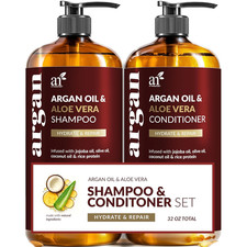 Argan Oil Shampoo and Conditioner Set - Sulfate-Free Formula with Nourishing Mor