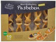 Mini Blätterteig Pasteten Fischform 10 Stck. Buffet Fingerfood (90,73 EUR/kg)