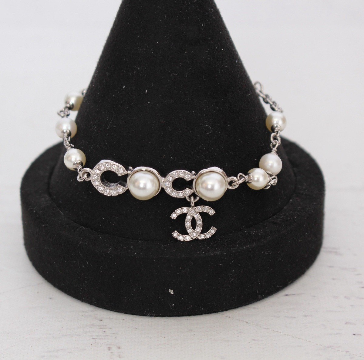 アクセサリー Bracelet Chanel CHANEL CC Logos Pearl Multicolor Stone Bracelet 7