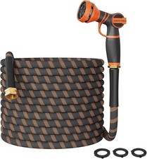 Garden Hose 75FT Non-Expandable Lightweight Flexible Water Hoses Burst 600 ps...
