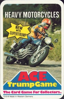 ACE TRUMP GAME:  HEAVY MOTORCYCLES : ca.1970's : 7213-9 : Karten unbenutzt
