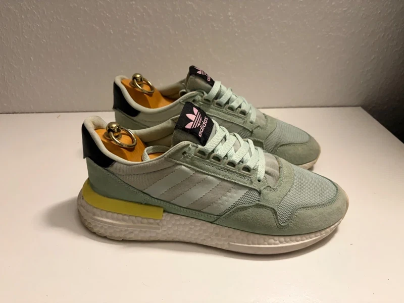 Adidas ZX 500 RM Boost Collector Menthe/Jaune Taille 43 Homme Très Bon État - Photo 1/4