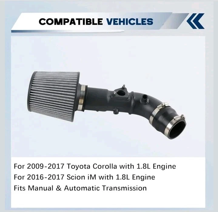 Kit de admisión de aire frío con protector térmico compatible con Toyota Corolla 2009-17/... Foto 3 de 4