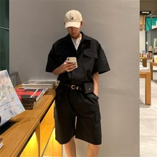 Mens Summer Track Suits 2 Piece Shorts Sets Short Sleeve Sweatsuit Outfits