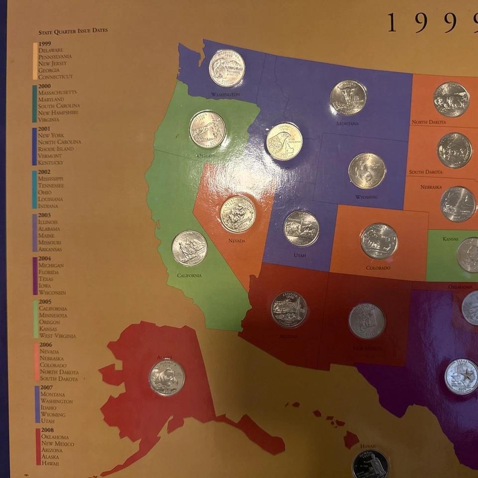 First State Quarters Of The United States Collectors Map 1999-2008 Complete  - Image 2 of 4