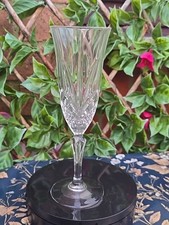 Vintage Cristal de Flandre Salzburg Pattern Champagne Glass Flute H8"×W2½