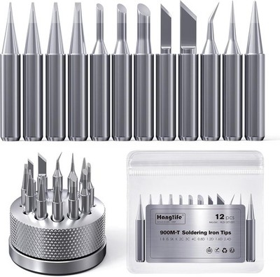 900M Soldering Iron Tips with Tip Holder for Hakko, Yihua, Atten, Quick, Ryobi,