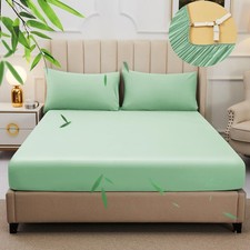 100 Viscose Derived from Bamboo Cooling Fitted Sheet with Pillow Cases for H...