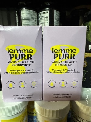 2-NEW Lemme Purr Vaginal Probiotic Capsules for Women-Balanced pH 60ct Exp 11/26
