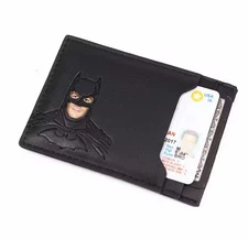Batman Style PU Leather Wallet with ID Window Card Holder Superhero Mask Design