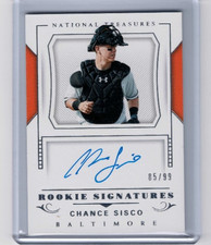 2018 Panini National Treasures Chance Sisco Rookie Signatures Auto RC #'ed 85/99
