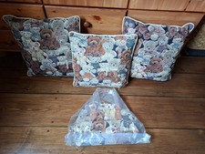 Royal Tex teddy Bear Design Bag & Cushion Set
