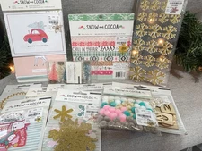 Crate Paper Snow and Cocoa Paper Pad Stickers Trees Tags Pockets Cards Frames