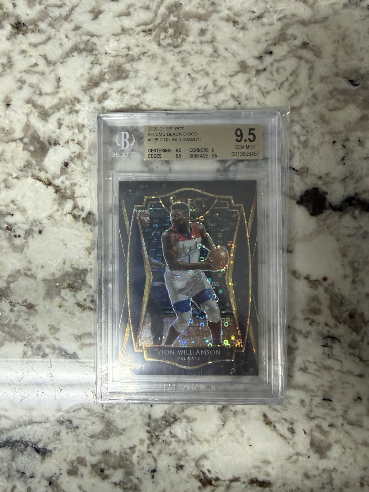 2020-21 Panini Select - Premier Level Zion Williamson #126 Black Disco 1/1