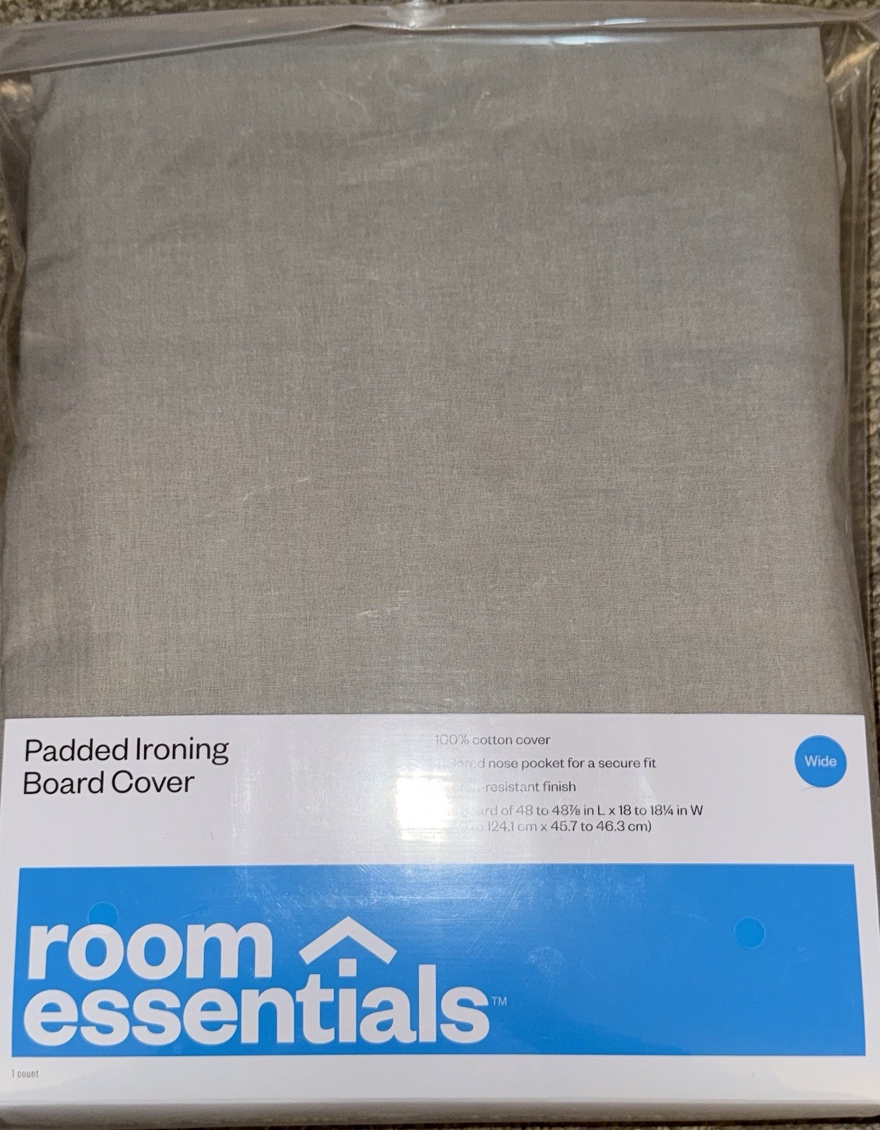 Ing Board Cover Gray 48l To 18w Cotton Strap