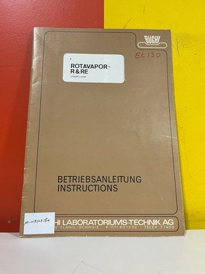 HI LABORATORIUMS-TECHNIK AG M-0191103189 R&RE Rotavapor Instructions & Op Manual