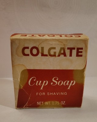 Colgate Cup Soap   Vintage Shaving Soap w/ Box   Rare Advertising Collectible