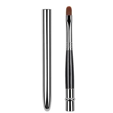 Portable Silver Lips Makeup Brush Pen Metal Handle Cosmetic Lipgloss Lipstick