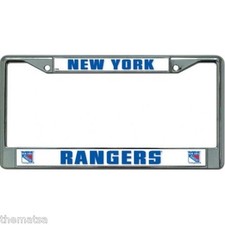 NEW YORK RANGERS TEAM LOGO NHL CHROME LICENSE PLATE FRAME MADE IN USA