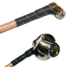 RG400 SMA MALE ANGLE to N Female Bulkhead Angle RF Cable FAST-SHIP LOT