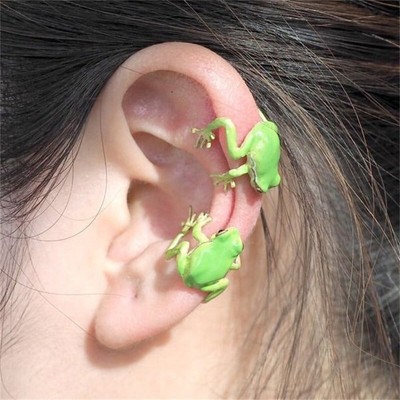 TreeFrogRing Tree FrogRing Personality Cute Frog Without Piercing Ear Clips