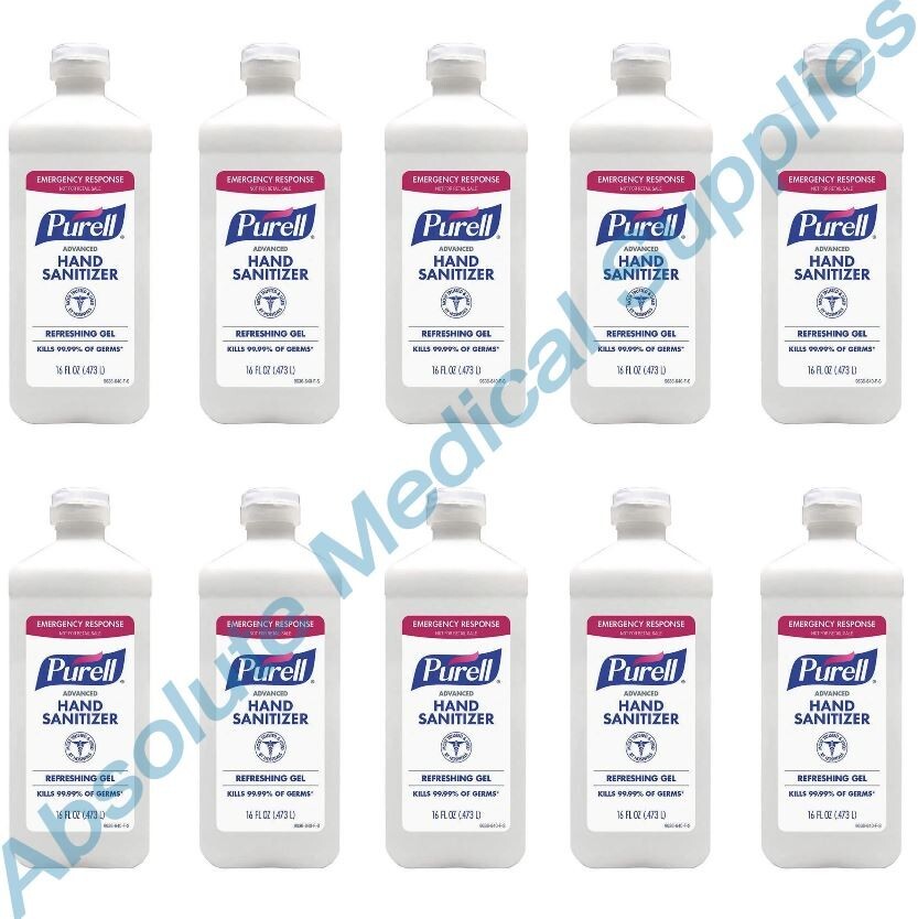 *10-Bottles* Purell Advanced Hand Sanitizer 16 Oz Gel Flip T