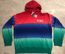 NWT Polo Ralph Lauren Men's Ombre Colorblock Logo Interlock Cotton Hoodie - M