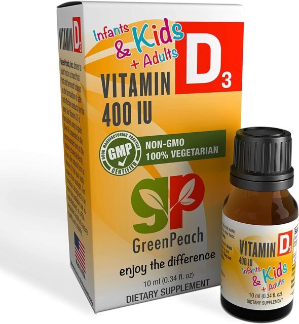 Greenpeach Infants Kids Liquid Vitamin D3 400 Iu 0 34 Fl Oz 10 Ml For Sale Online Ebay