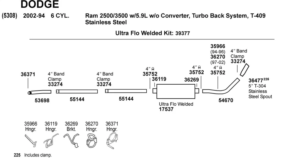 Exhaust System Hanger By DYNOMAX Fits 1994-2002 Dodge Ram 2500 3500 36371 - Image 3 of 3