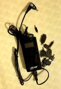 inLine Universal Netzteil mit Adaptern und Display schwarz Laptop Retro Vintage