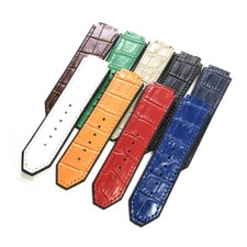 Premium Mens Leather Stick Rubber Sport Watch Band Strap 21 23 25mm for Hublot