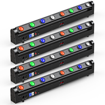 Professional 8PC RGBW Moving Head LED Bar DMX Control Stage Lighting DJ