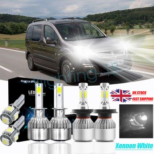 Peugeot Partner 100w Clear Xenon HID High//Low Beam Headlight Headlamp Bulbs Pair