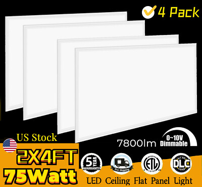 Wholesale 2x4Ft Flat LED Troffer Panel Light Drop Ceiling Recessed Edge-Lit Lamp