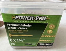 [1,215 Screws]HILLMAN Power Pro #8 X 2” Star Interior Wood Screws (5 Lbs.) Gold