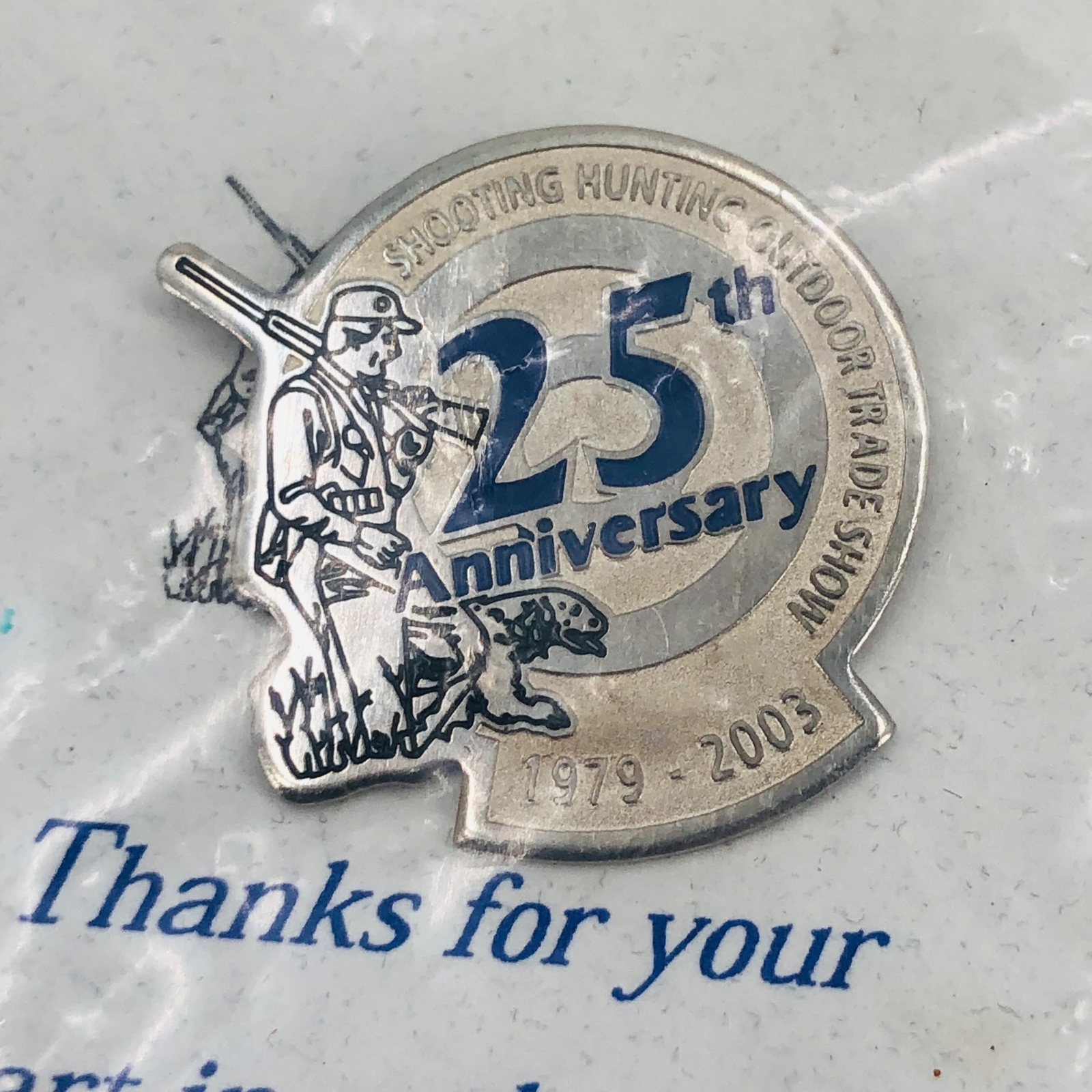2003 Shot Show 25th Anniversary Orlando FL Souvenir Shooting Hunting Lapel Pin