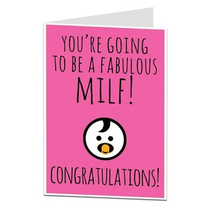 Congratulazioni Nuovo Bambino Gravidanza Card Funny Boy Girl Nuova Mamma Favoloso Milf Ebay