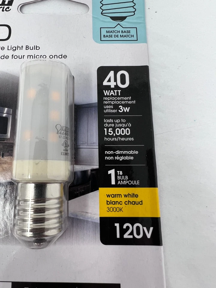 FEIT Electric 3 watts T8 LED Bulb 270 lumens Warm White Appliance Bulb Microwave - Image 2 of 3
