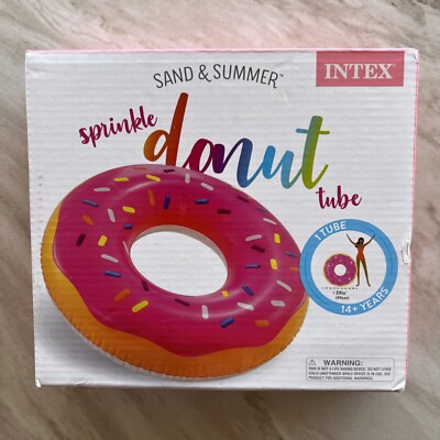 Intex Inflatable Pink Sprinkle Donut Pool Float Summer Kids Fun Adult Water NEW