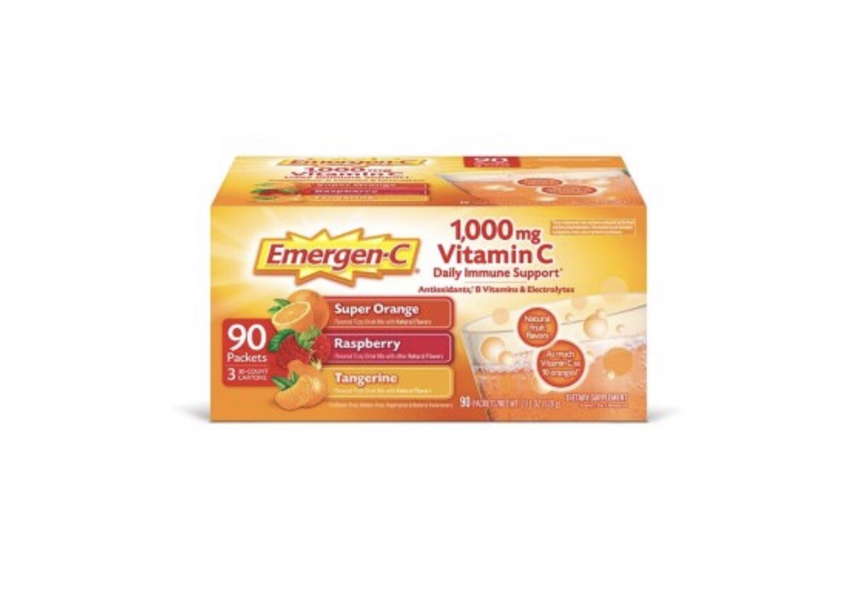 EMERGEN-C Vitamin C 1,000 mg. Variety Pack Drink Mix, 90 Packets NEW ...