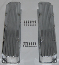 1976-87 Jeep Amc Pol Finned Fabricated Aluminum Valve Covers V8 304 360 390 401