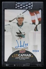 2021-22 Upper Deck Clear Cut UD Canvas Signatures Blue Auto Jasper Weatherby /25