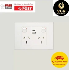 HPM VIVO Double Powerpoint with 2 USB Ports Type A & C