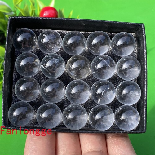 20pcs Natural Mixed Ball Quartz Crystal Spheres 15mm+ - Reiki Healing Stones With Storage Box