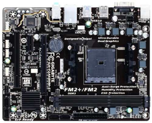Gigabyte GA-F2A68HM-S1 Motherboard AMD A68H Socket FM2 DDR3 Micro ATX VGA Athlon