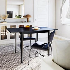 Sleek 3-PCS 2 Drop Leaf Kitchen Table Set Dining Set Breakfast Nook 2 Padded Cha