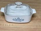 RARE VTG Corning Ware BLUE CORNFLOWER A-1-B -1Qt Casserole & A-7-C Lid  #6