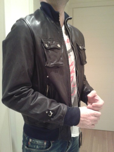 Authentic DSQUARED leather biker jacket 71AM130 tag.54 - Picture 6 of 12